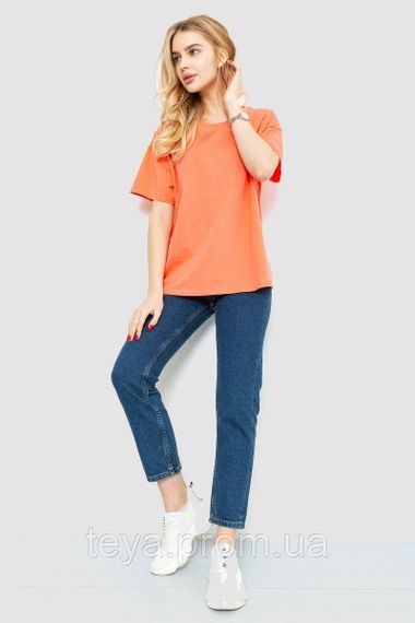 Футболка жіноча однотонний колір кораловий розмір L-XL FA_007187 | Зображення 1
