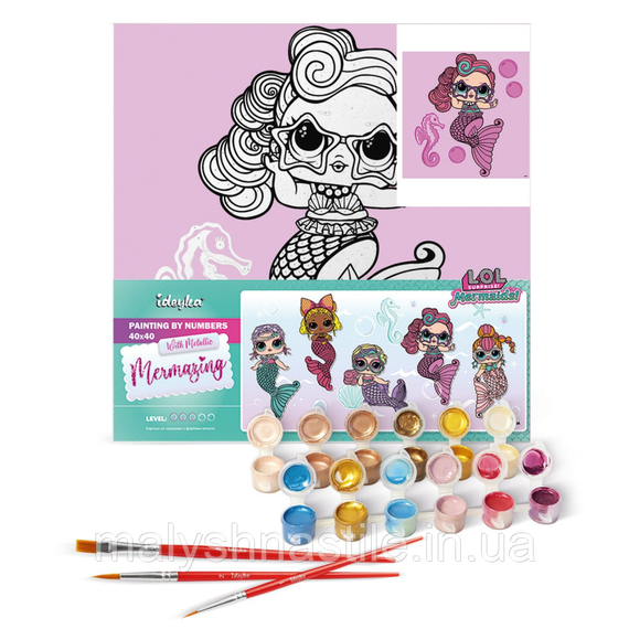 Картина по номерам "L.O.L. Surprise! Mermaids Waves" KHO6266, 40х40 см | Зображення 1