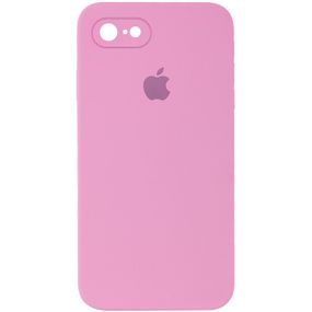 Чохол Silicone Case Square Full Camera Protective (AA) для Apple iPhone 7/8/SE (2020) (4.7") Рожевий / Light pink