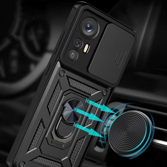 Чохол Ummi Camshield Serge Ring для Xiaomi 12T / 12T Pro Чорний | Зображення 1