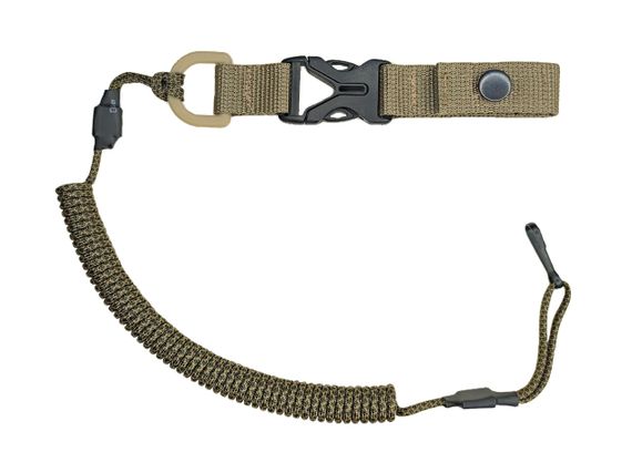 Страхувальний шнур тренчик  з фастексом, швидкознімний (паракорд, пиксель,песок,койот) MAS