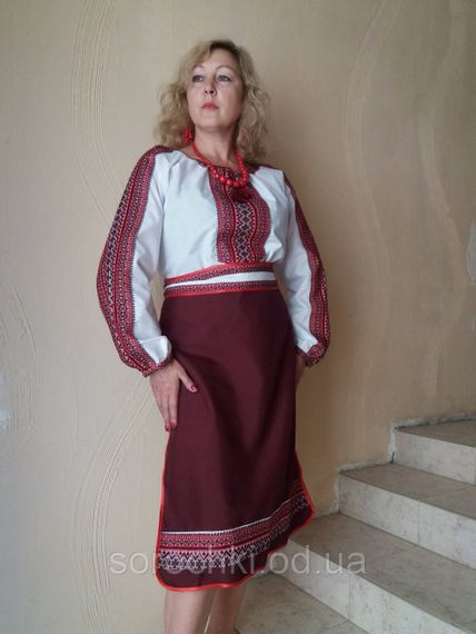 Блузка жіноча , біла , поплін вишивка "Алатир" | Зображення 5