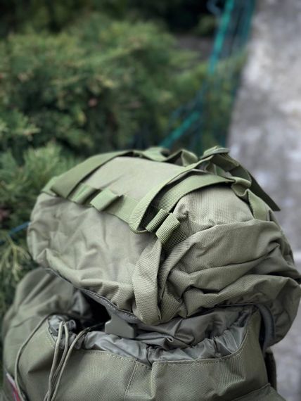 Рюкзак олива тактичний Каркасний 80л Olive Алюмінієва рама | Зображення 4