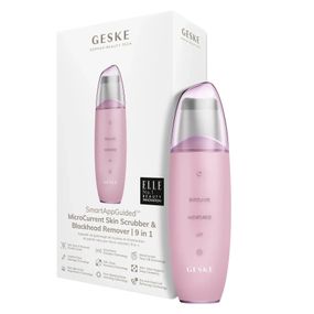 Микротоковый скраббер для кожи и устранение черных точек GESKE MicroCurrent Skin Scrubber&Blackhead Remover 9в1 magenta, Розовый