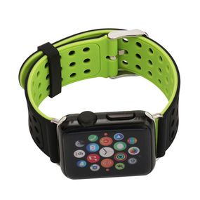 Двухсторонний ремешок с перфорацией Primo для Apple Watch 38mm / 40mm / 41mm - Black&Green