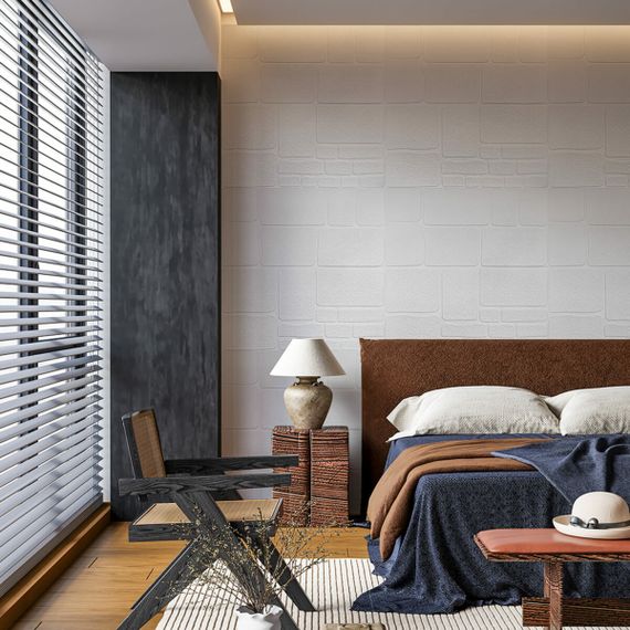 Самоклеюча 3D панель 700х700х6мм Камінь білий (151) SW-00001155 | Зображення 4