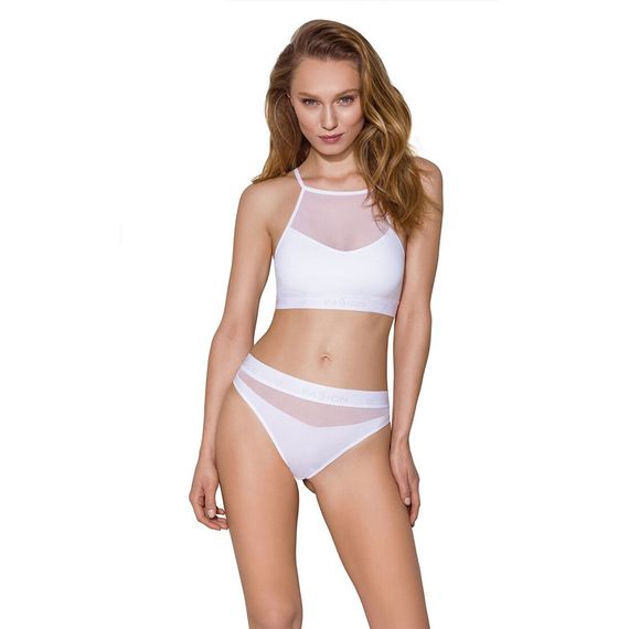 Трусики с прозрачной вставкой Passion PS006 PANTIES M, white | Зображення 1