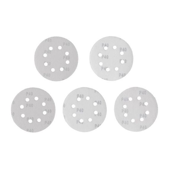 Круг наждаковий самоклейний 125 мм з отворами, папір класу С, К40, 5 од. INTERTOOL BT-0583 | Зображення 1