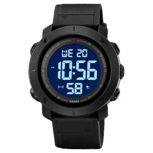 Годинник наручний чоловічий SKMEI 2122BKWT BLACK-WHITE, чоловічий тактичний годинник. Колір: чорний | Зображення 1