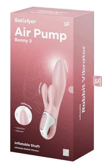 Надувний вібратор-кролик Satisfyer Air Pump Bunny 3 рожевий Sex Aura | Зображення 5