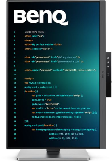 TFT 24.1" BenQ RD240Q, WQXGA, 16:10, USB-C, HDMI, DP, HAS, Pivot, колонки, темно-сірий | Зображення 8
