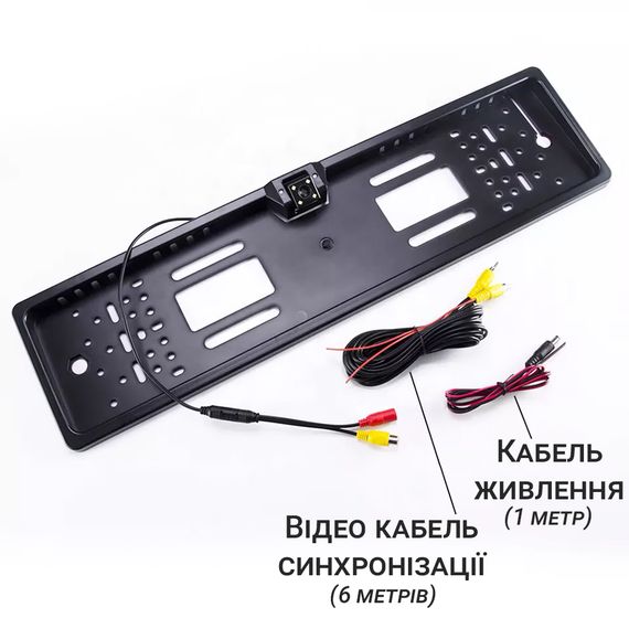 Автомобільна камера заднього виду в номерній рамці номерного знаку Podofo K0230P, з підсвічуванням та поворотним механізмом, IP68, 170° | Зображення 5
