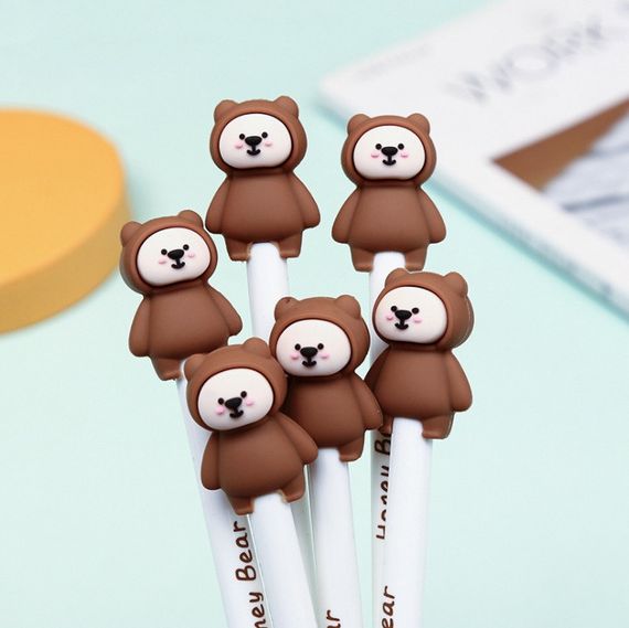 Набір ручок гелевих Bookopt 0.5 мм BP5006 Honey Bear (4шт) | Зображення 1