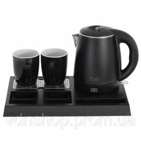 Электрочайник + 2 чашки и поднос ADLER AD 1387 1Л 1300Вт UL-60