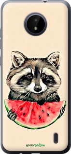 Чохол на Nokia C20 Єнотик з кавуном "4605u-2510-2448"