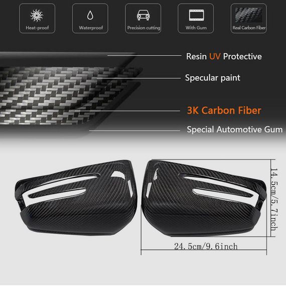 Накладки на Зеркала Карбон для Mercedes C-class W204 2007-2015 гг | Зображення 5