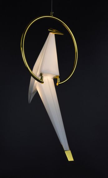 Люстра світлодіодна підвісна LED світильник для квартири на стелю лед 26309 Золото 80-160х35х35 см. | Зображення 8