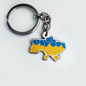 Брелок Dobroznak Мапа України Жовто-блакитна 30х30 мм (6350)