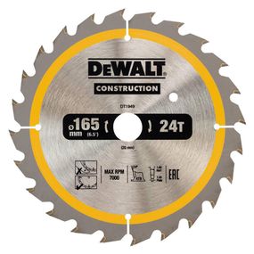 Диск пильний CONSTRUCTION 165*20мм DeWALT DT1949