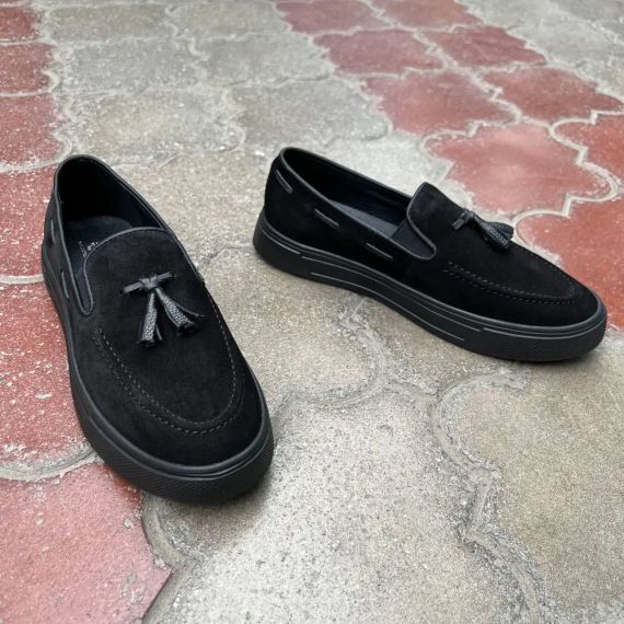 Замшевые черные лоферы 42 размер | Зображення 3