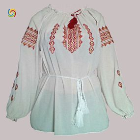 Рубашка Украинская вышиванка 381 цвет белый размер L/XL