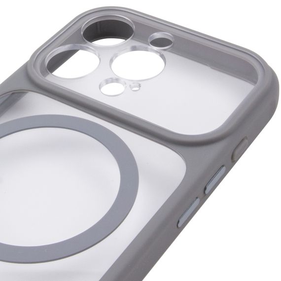 Чохол TPU+PC GETMAN Moon Clear with Magnetic Fit для Apple iPhone 15 Pro Max (6.7") Grey | Зображення 3