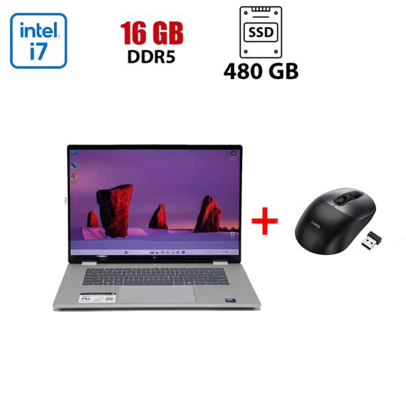 Ультрабук-трансформер Б-клас HP OmniBook 7 FlipNGAI 16-au0001nr / 16" (2880x1800) OLED Touch / Intel Core Ultra 7 256V (8 ядер по 2.2 - 4.8 GHz) / 16 GB DDR5 / 480 GB SSD / Intel Arc 140V GPU / WebCam б/в + Подарунок Бездротова миша HOCO GM28