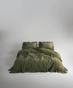 Постільна білизна Limasso Stonewashed Exclusive Ranforce 160 х 220 см сімейний Capulet Olive