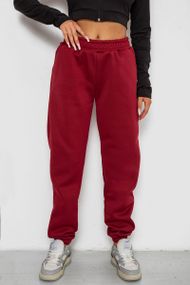 Спортивные штаны женские на флисе, цвет бордовый, 238R58672