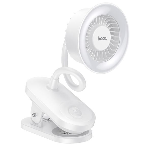 Портативний вентилятор Hoco HX610 handheld folding fan 1800 mAh White | Зображення 2
