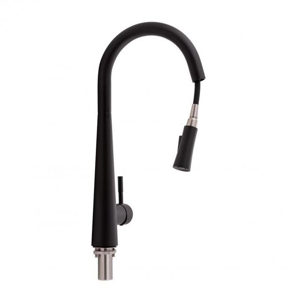 Змішувач для кухні Qtap Evicka з висувним виливом QTEVI9135103UB Black Matt | Зображення 2