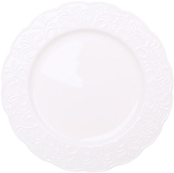 Набір 2 круглі блюда "White City Lily" Ø30.5см, біла порцеляна з орнаментом