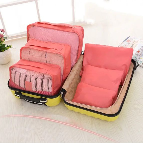 Набір дорожніх органайзерів 6 шт. Колір: рожевий | Зображення 5