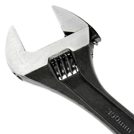 Ключ розвідний 300 мм, Cr-V, чорний, фосфатований, з полірованою головкою INTERTOOL XT-00621 | Зображення 6