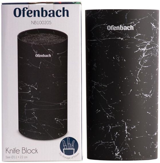 Підставка-колода Ofenbach Black Marble для кухонних ножів і ножиць 11х11х22см, кругла | Зображення 5