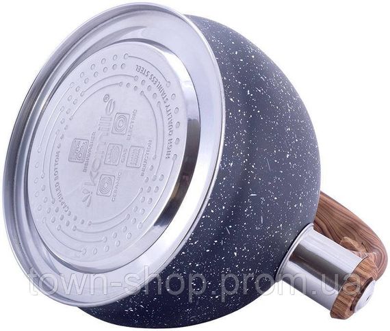 Чайник Kamille Whistling Kettle Marble 2л из нержавеющей стали со свистком, черный мрамор KM-1071 | Зображення 4