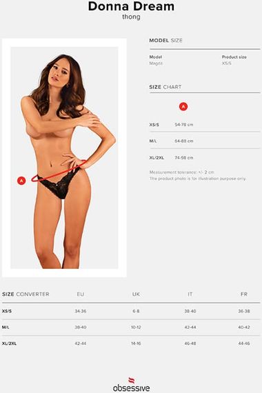 Стринги Obsessive Donna Dream Чорні XS/S | Зображення 6