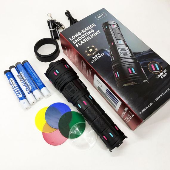 Світлодіодний ліхтарик Акумуляторний ліхтар AK177, Тактичний ліхтар на акумуляторі з юсб HD-99 | Зображення 4