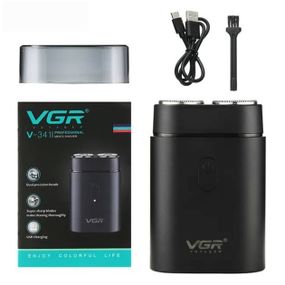 Мужская аккумуляторная мини электробритва VGR V-341 с двумя головками для бритья бороды и ED-913 усов шейвер