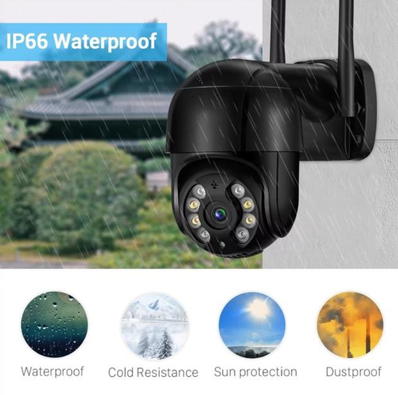Поворотная Wi-FI  IP камера видеонаблюдения 360 / Уличная камера с удаленным доступом 4mp A8-BLACK ICSSE | Зображення 2
