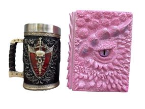 Подарунковий набір Кухоль 3D Крилатий Череп і Блокнот 3D «Дракон Єдинорога»