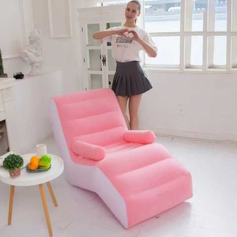 Надувной диван с подлокотниками Inflatable Sofa / Портативное складное кресло для дома, дачи, туризма и отдыха, 140х85х80 см | Зображення 3