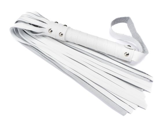 Флоггер из натуральной кожи Flirty Leather - White, BG-00034 sexstyle | Зображення 2