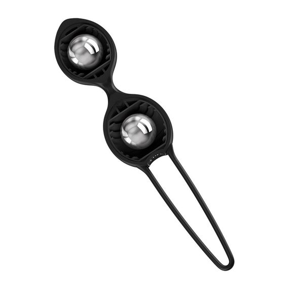 Вагинальные шарики Fun Factory SMARTBALLS DUO Purple, 2 шт, диаметр 3,2 и 3,6 см, Черный | Зображення 4