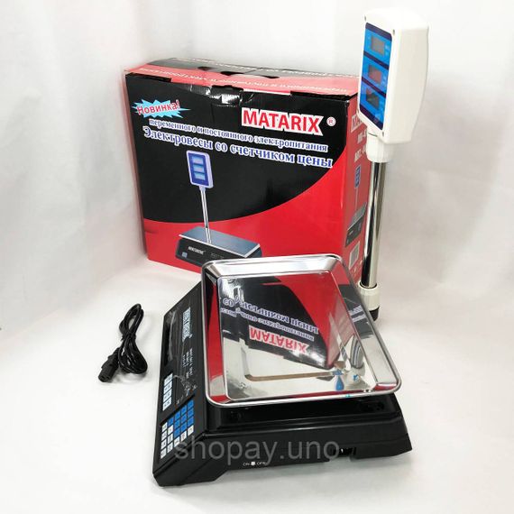 Весы электронные торговые цифровые Matarix MX-411+ на 50 кг, Весы торговые до 50 килограмм с дисплеем OX-18 | Зображення 5