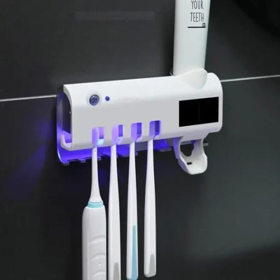 Держатель-диспенсер для зубной пасты и щеток Toothbrush sterilizer автоматический | Зображення 2