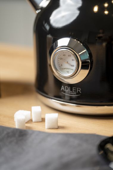 Електрочайник з нержавіючої сталі Adler AD 1346 чорний 1,7 л, 2200 Вт, з термометром | Зображення 8