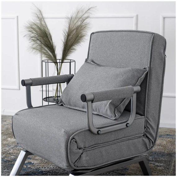 Розкладне крісло, розкладачка MEBEL ELITE BART, сірий (KR-65)(крісло-80/65/68; ліжко-190/65) | Зображення 1