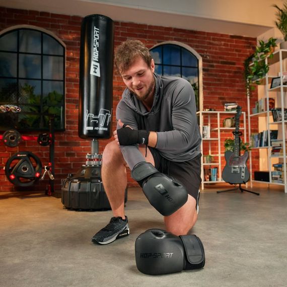Боксерські рукавиці Hop-Sport HS-BG12 12oz чорні | Зображення 2