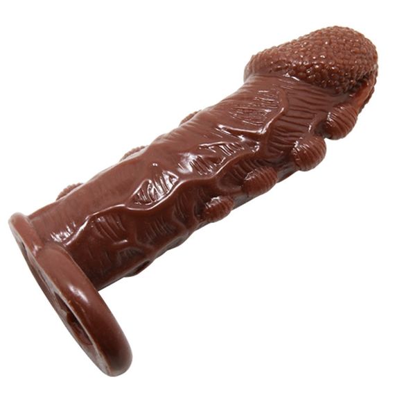Насадка - презерватив Brave Man, BI-016012 ( коричнева ) Sex Aura | Зображення 4